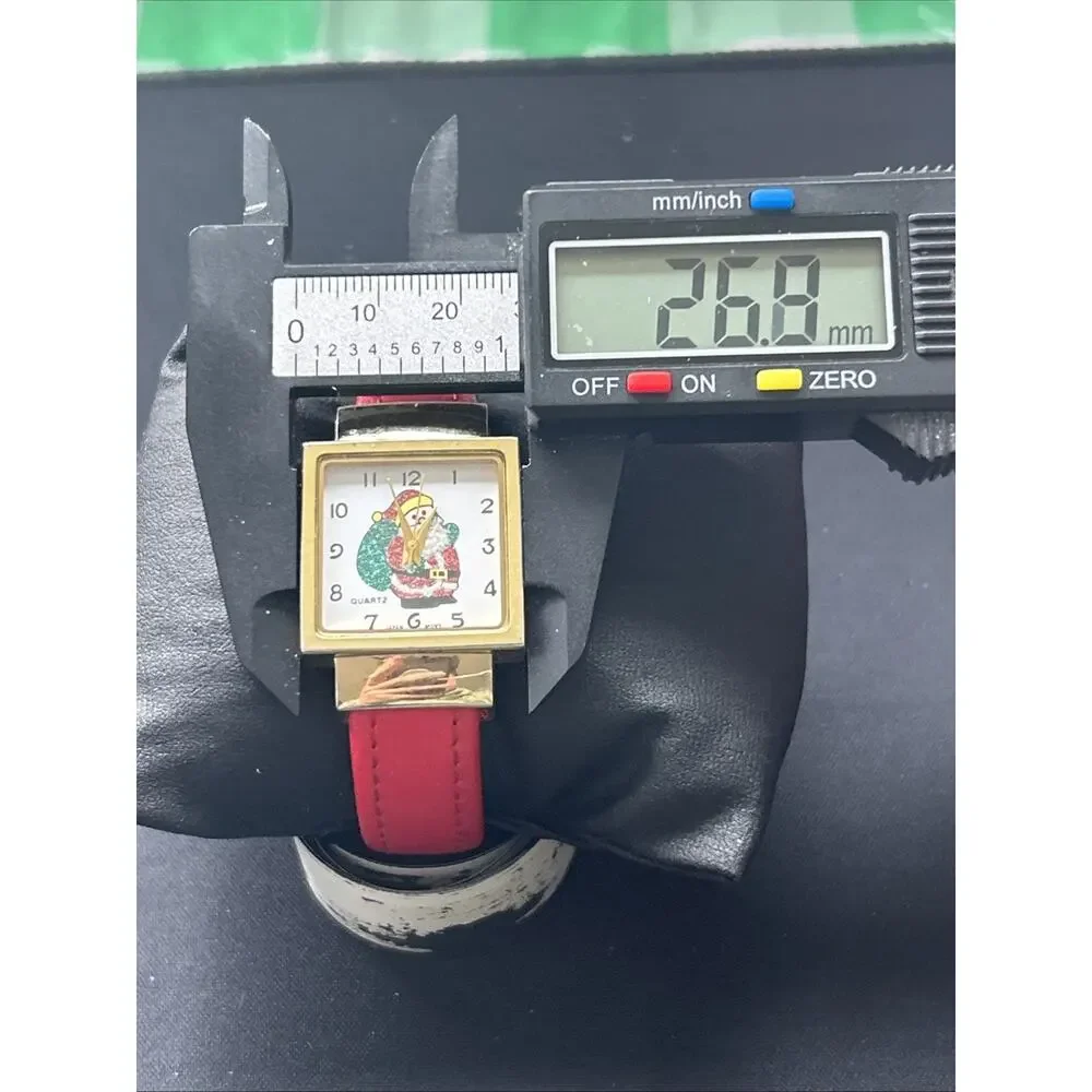 Christmas Santa Claus Gold Tone Women’s Cuff Watch